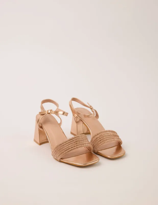 Diamante Front Small Healed Sandals made by Blue Vanilla
