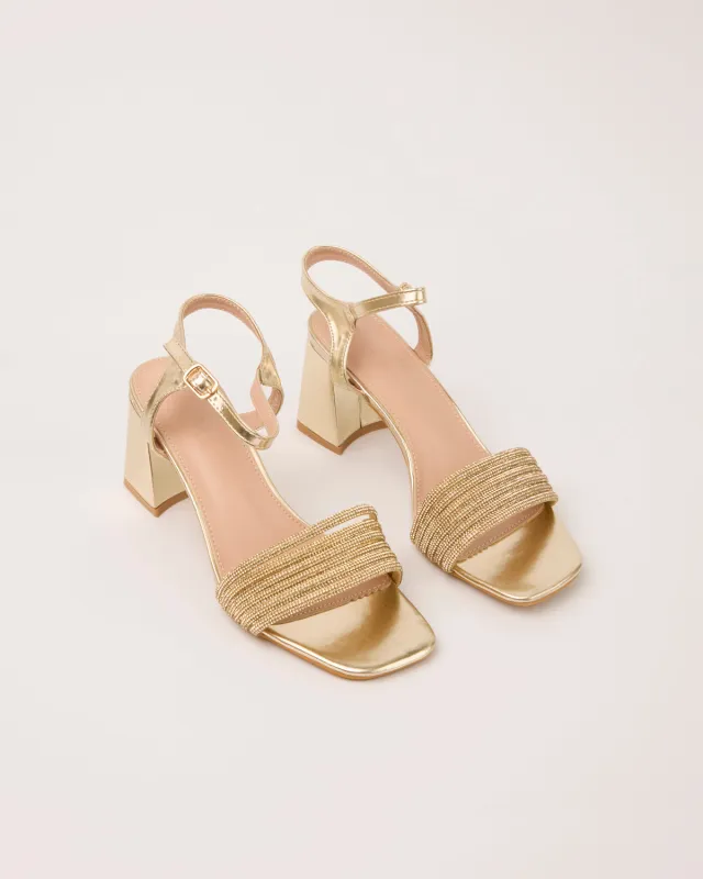 Diamante Front Small Healed Sandals made by Blue Vanilla