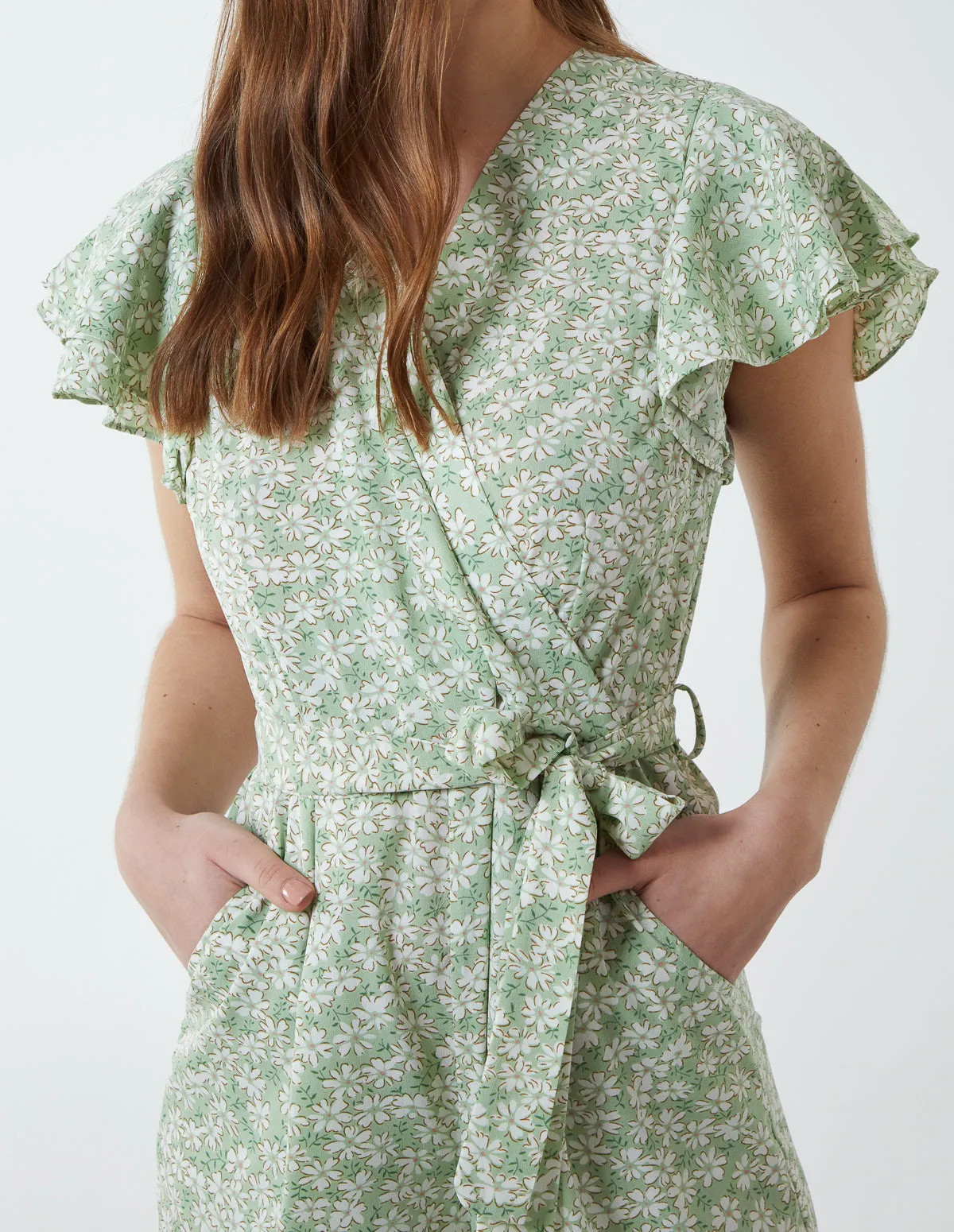 SUNNY - Wrap Front Frill Sleeve Jumpsuit sold by Blue Vanilla product image thumbnail 4