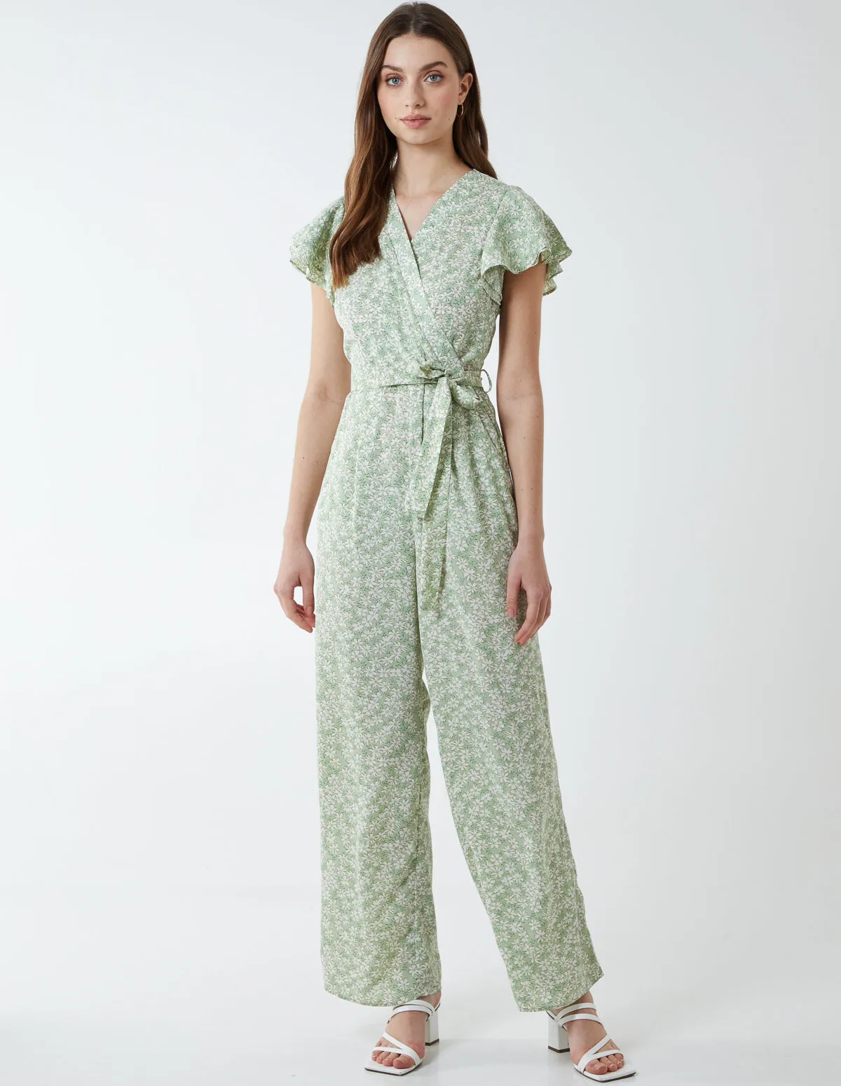 SUNNY - Wrap Front Frill Sleeve Jumpsuit sold by Blue Vanilla product image thumbnail 3