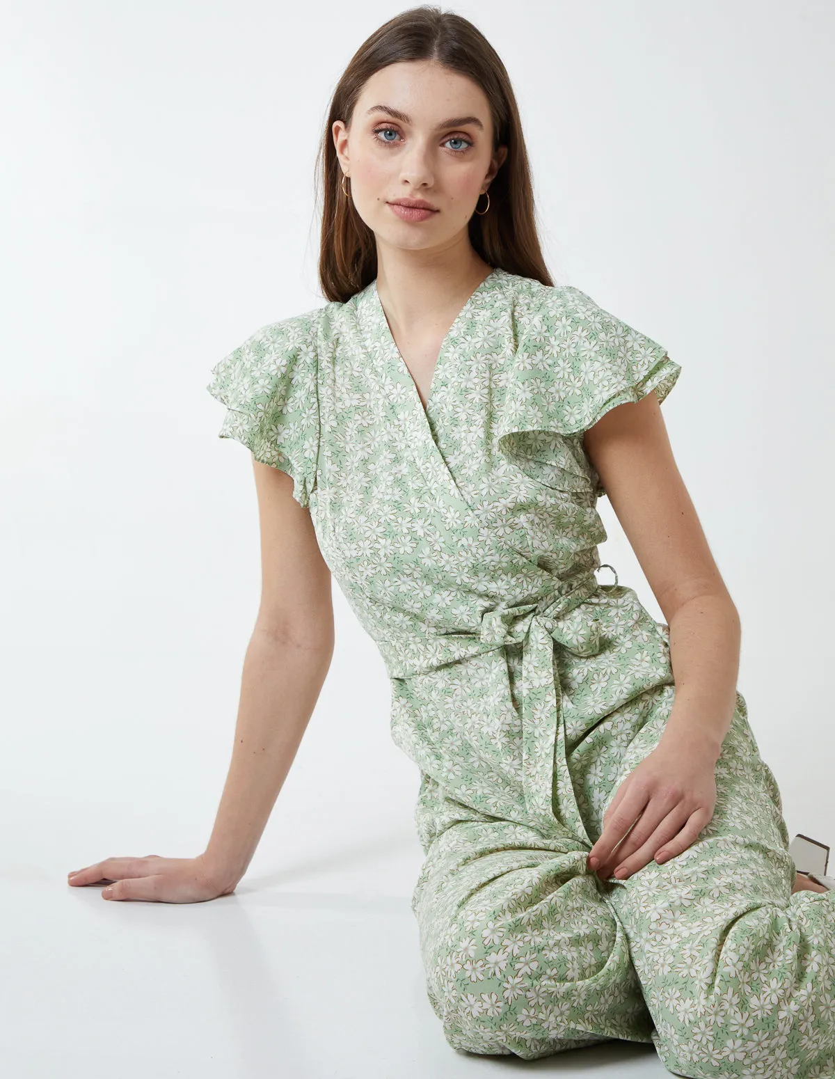 SUNNY - Wrap Front Frill Sleeve Jumpsuit sold by Blue Vanilla product image thumbnail 2