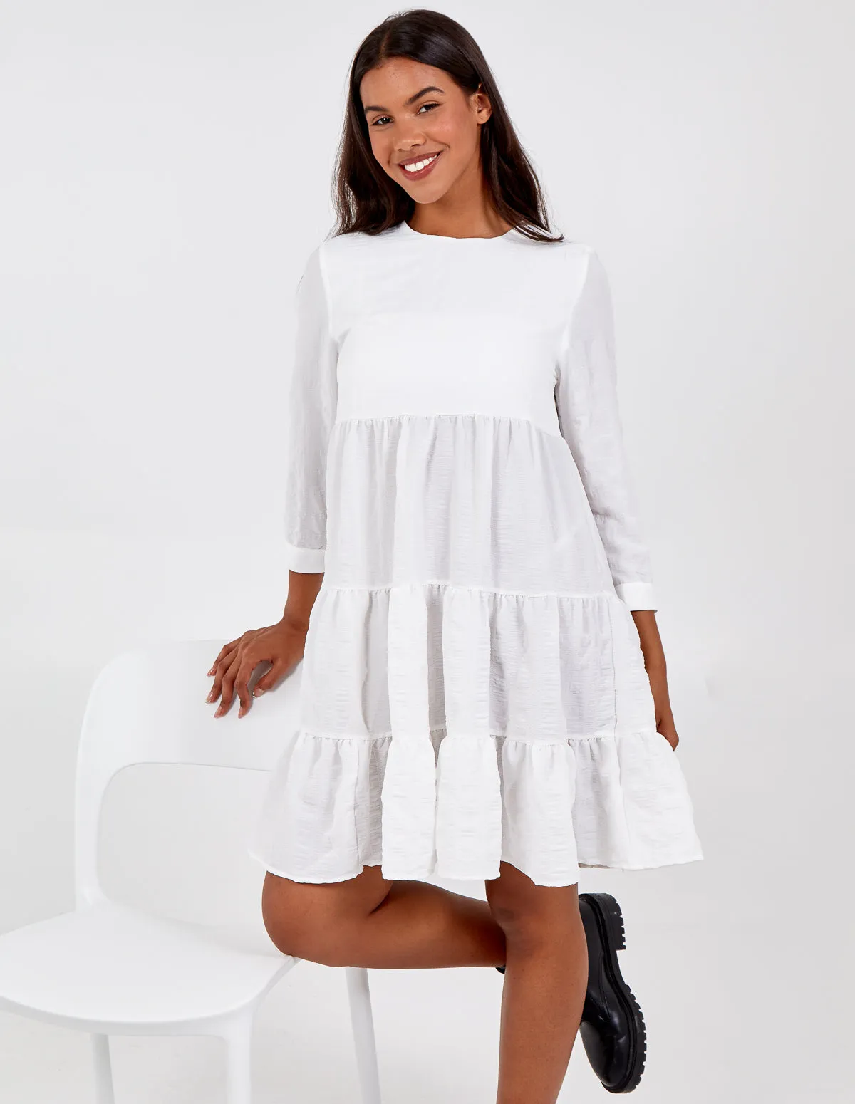 AMELIA - Textured Tiered Dress sold by Blue Vanilla product image thumbnail 4