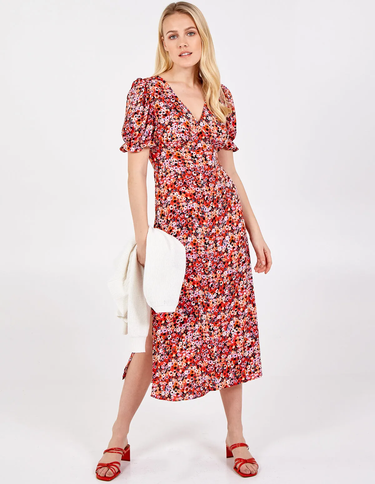 HANIYA - Frill Sleeve Floral Midi Dress sold by Blue Vanilla product image thumbnail 2