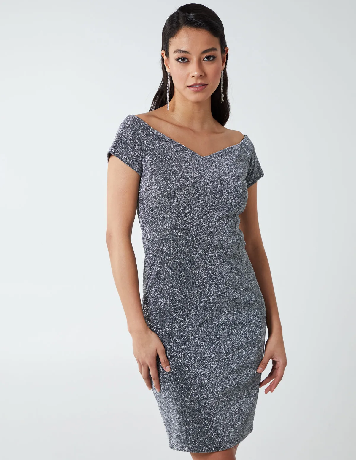 ALIDA - Silver Sweetheart Bardot Dress sold by Blue Vanilla product image thumbnail 2