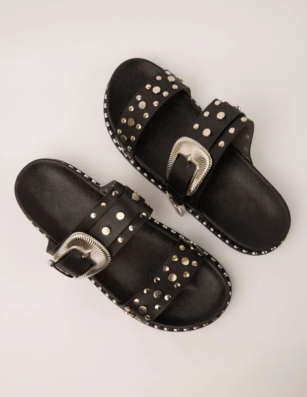 Studded Buckled Strap Flat Sandals sold by Blue Vanilla