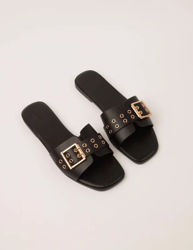 Buckle Detail Flat Sandals sold by Blue Vanilla