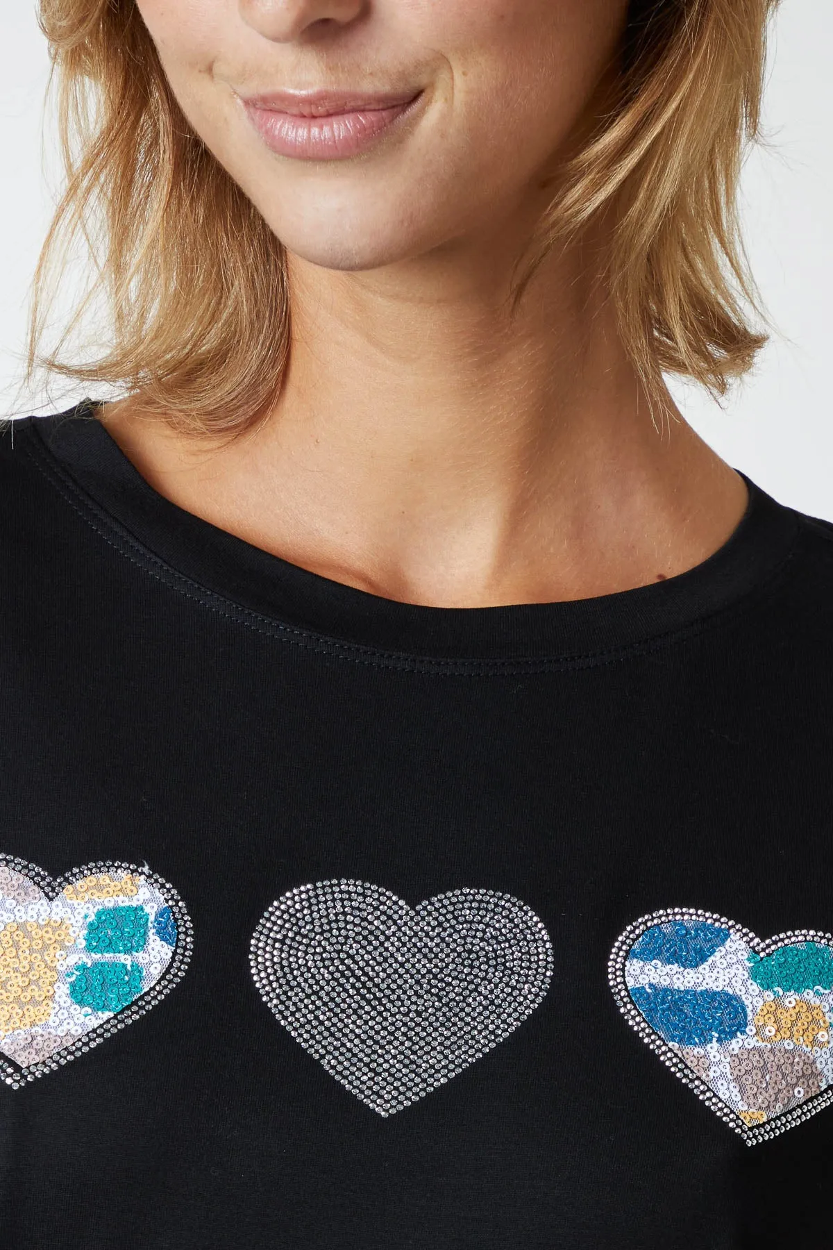 Sequin Detail Heart Tee sold by Blue Vanilla product image thumbnail 2