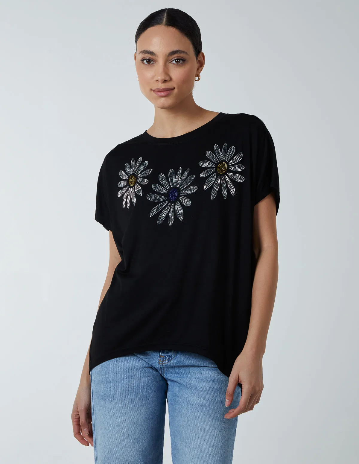 Multi Hotfix Daisy Tee sold by Blue Vanilla