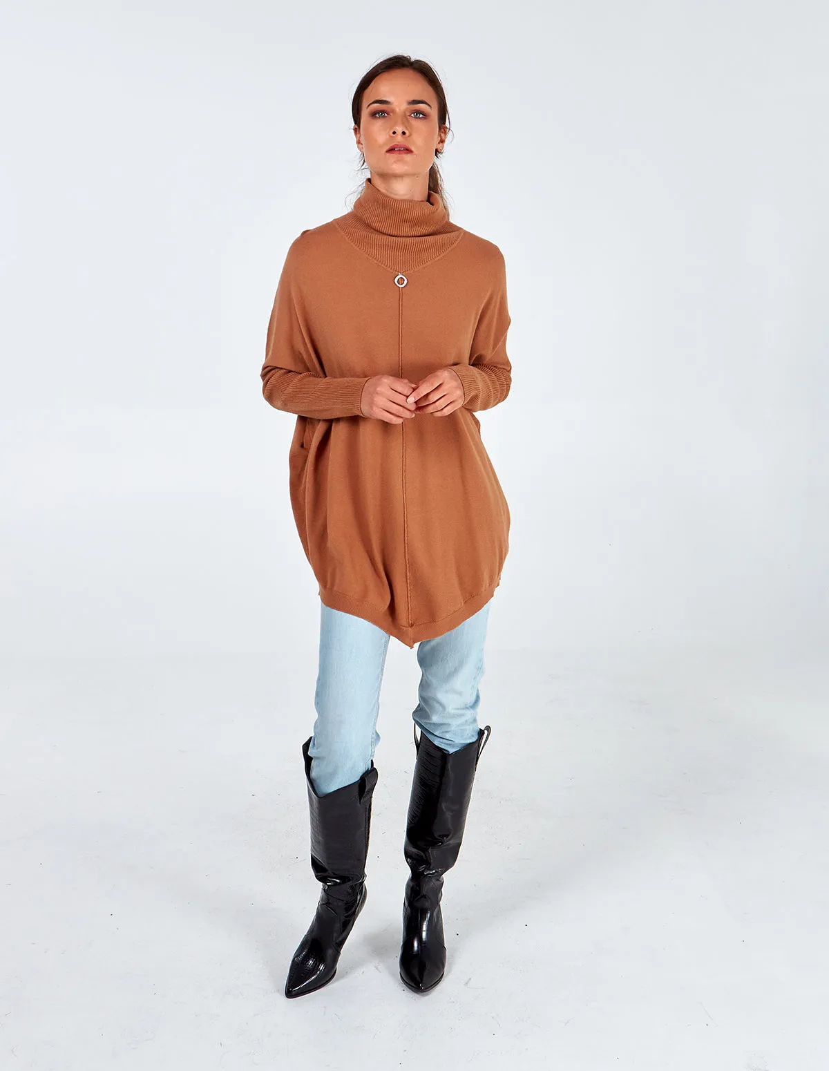 Diamond Ring Roll Neck Tunic Jumper sold by Blue Vanilla product image thumbnail 4