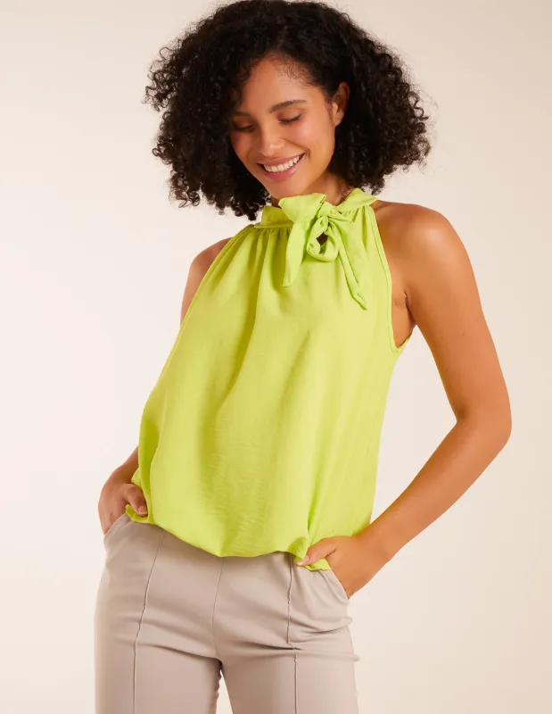 Pussybow Sleeveless Top sold by Blue Vanilla