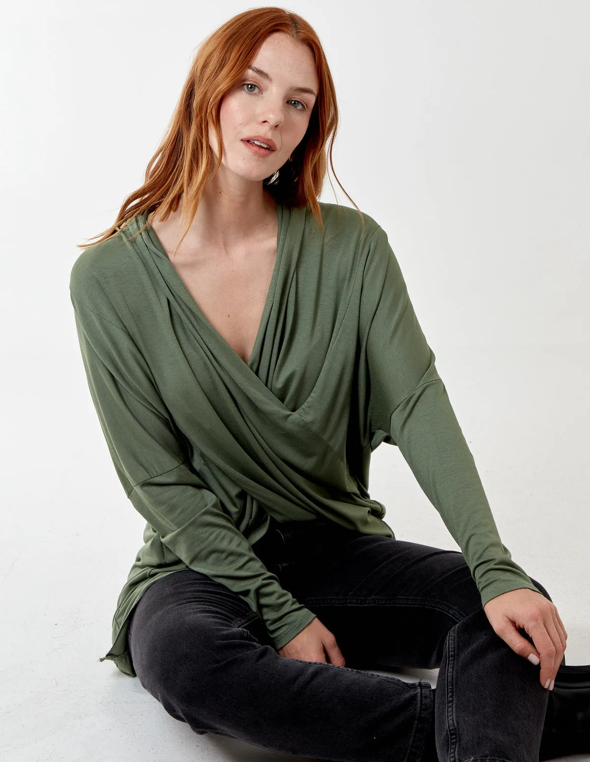 Asymmetric Drape Front Top sold by Blue Vanilla product image thumbnail 2