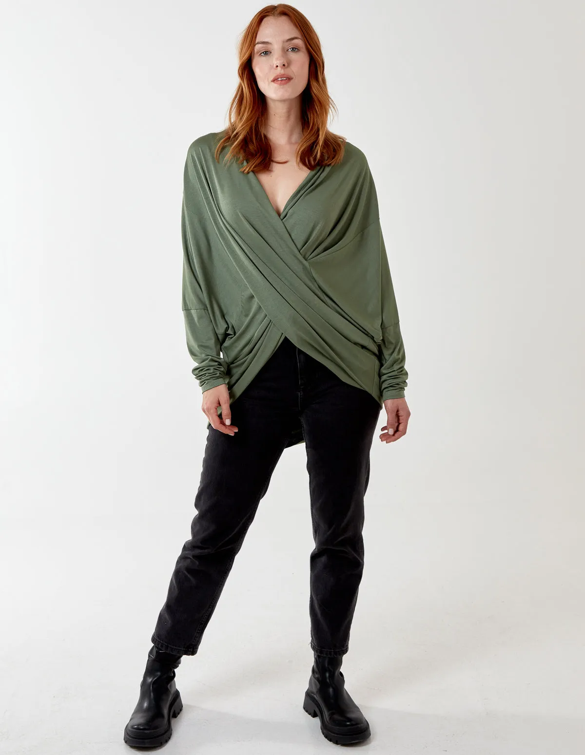 Asymmetric Drape Front Top sold by Blue Vanilla product image thumbnail 3