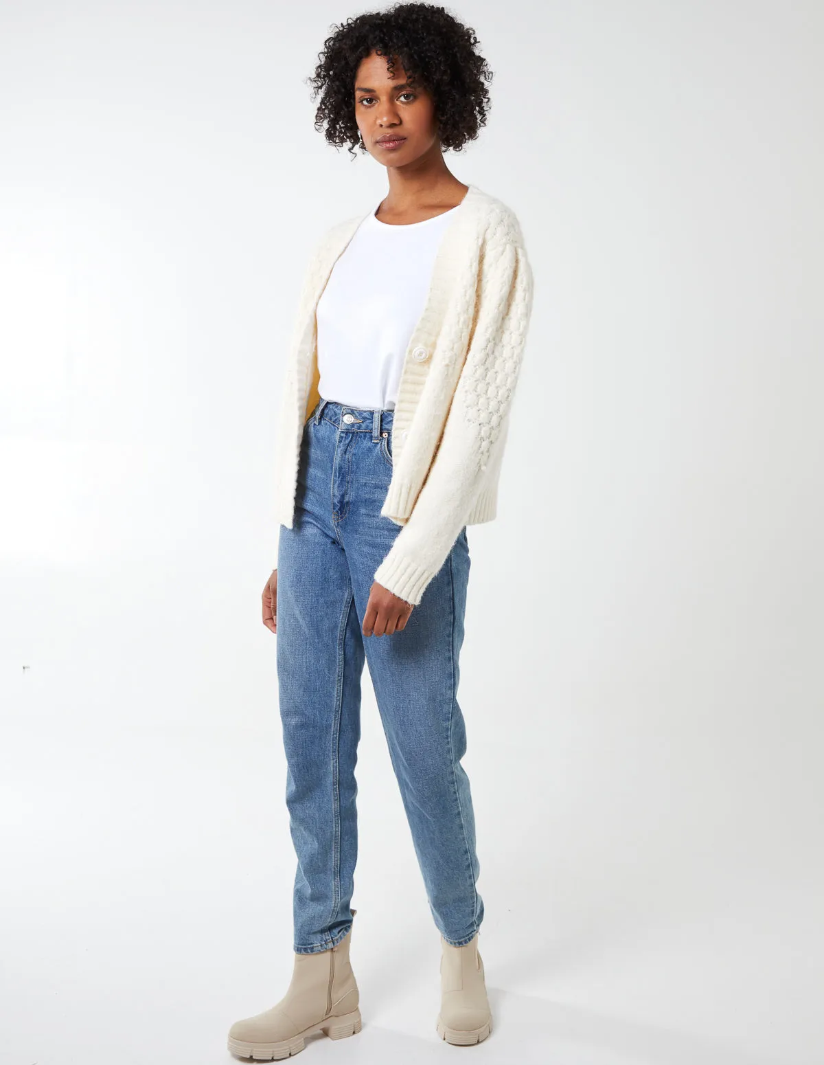 Bubble Knit Button Front Cardigan sold by Blue Vanilla product image thumbnail 3