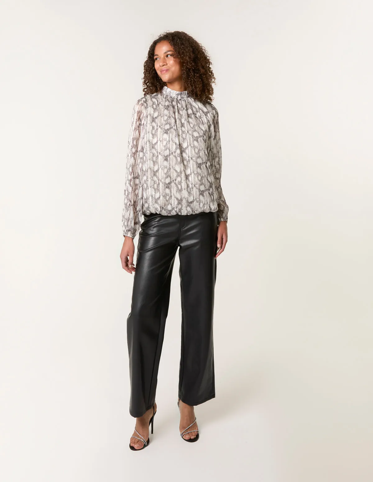 Rhinestone Studded Snake Print Blouse sold by Blue Vanilla product image thumbnail 2