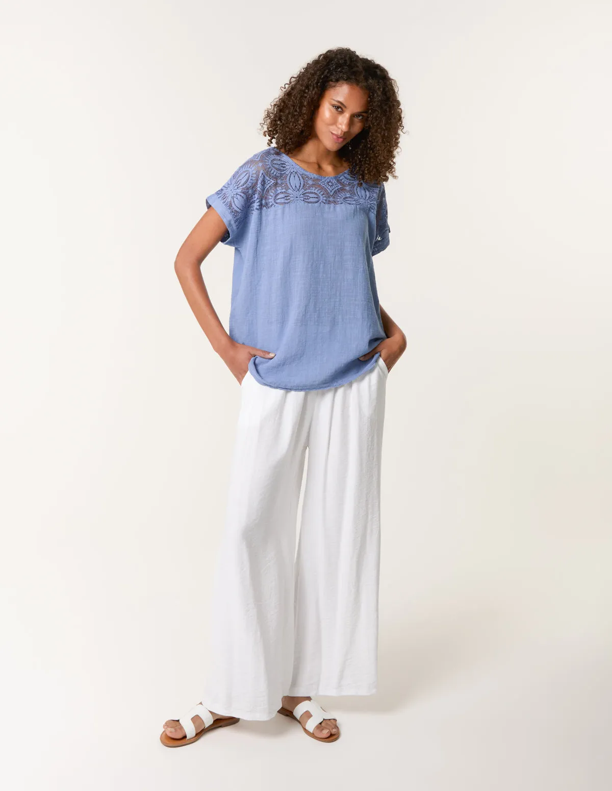 Lace Pattern Cotton Top sold by Blue Vanilla product image thumbnail 3