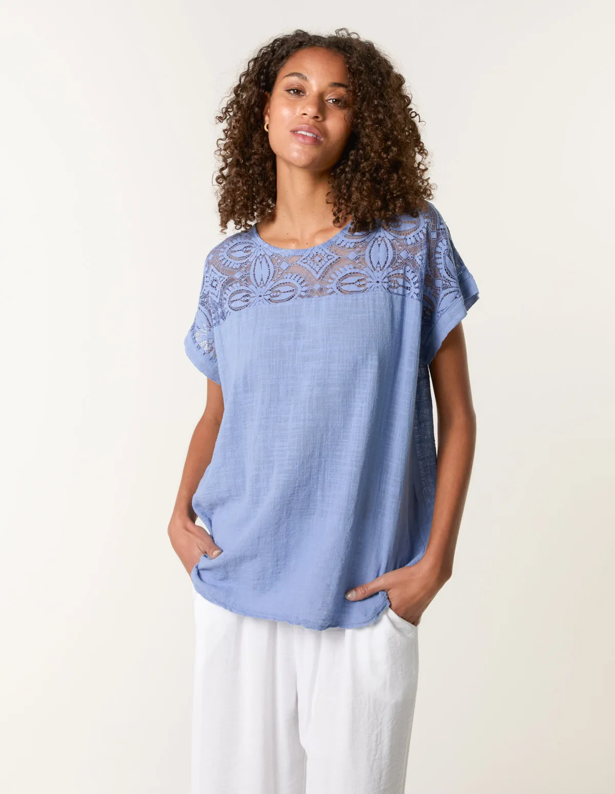 Lace Pattern Cotton Top sold by Blue Vanilla product image thumbnail 2