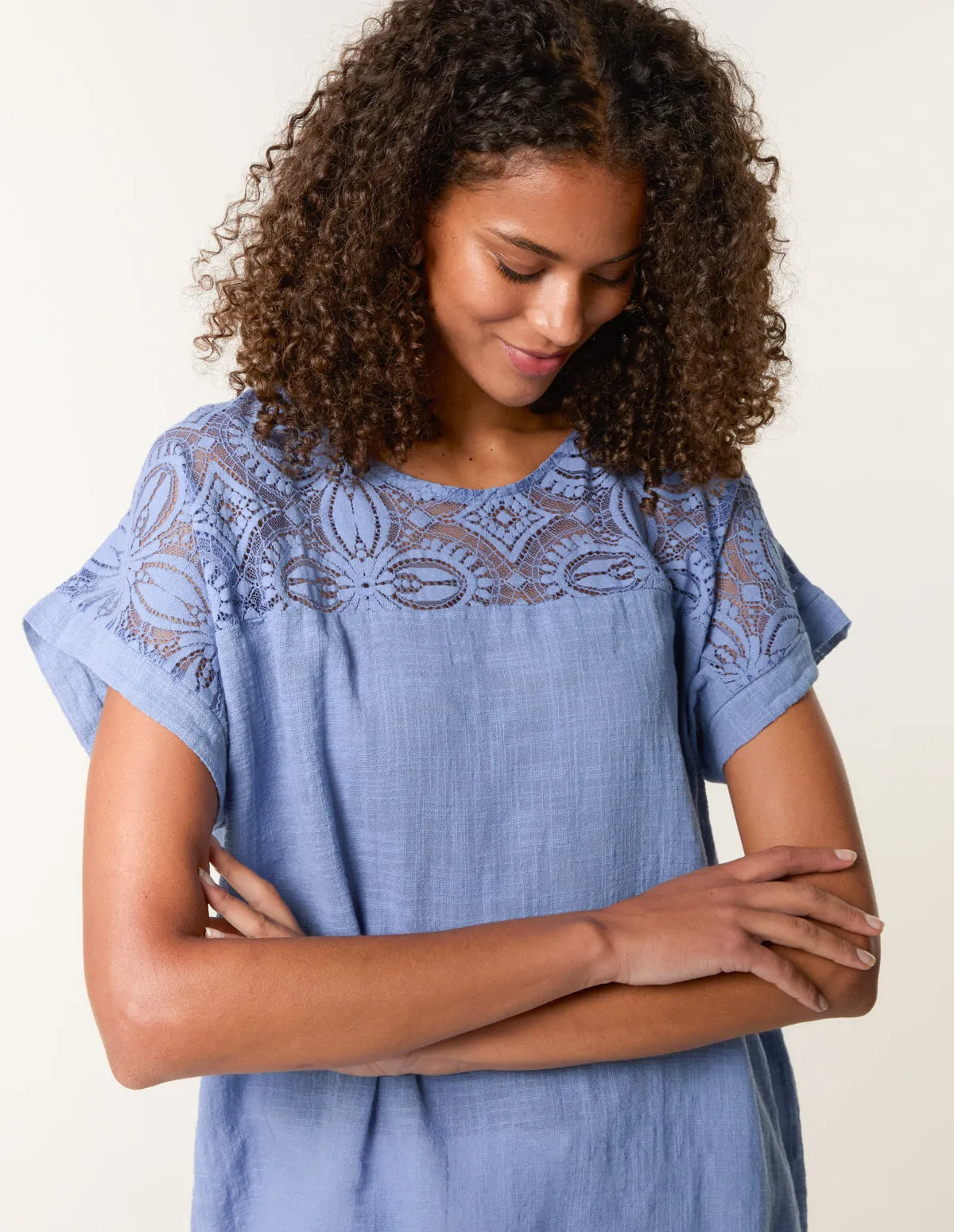 Lace Pattern Cotton Top sold by Blue Vanilla