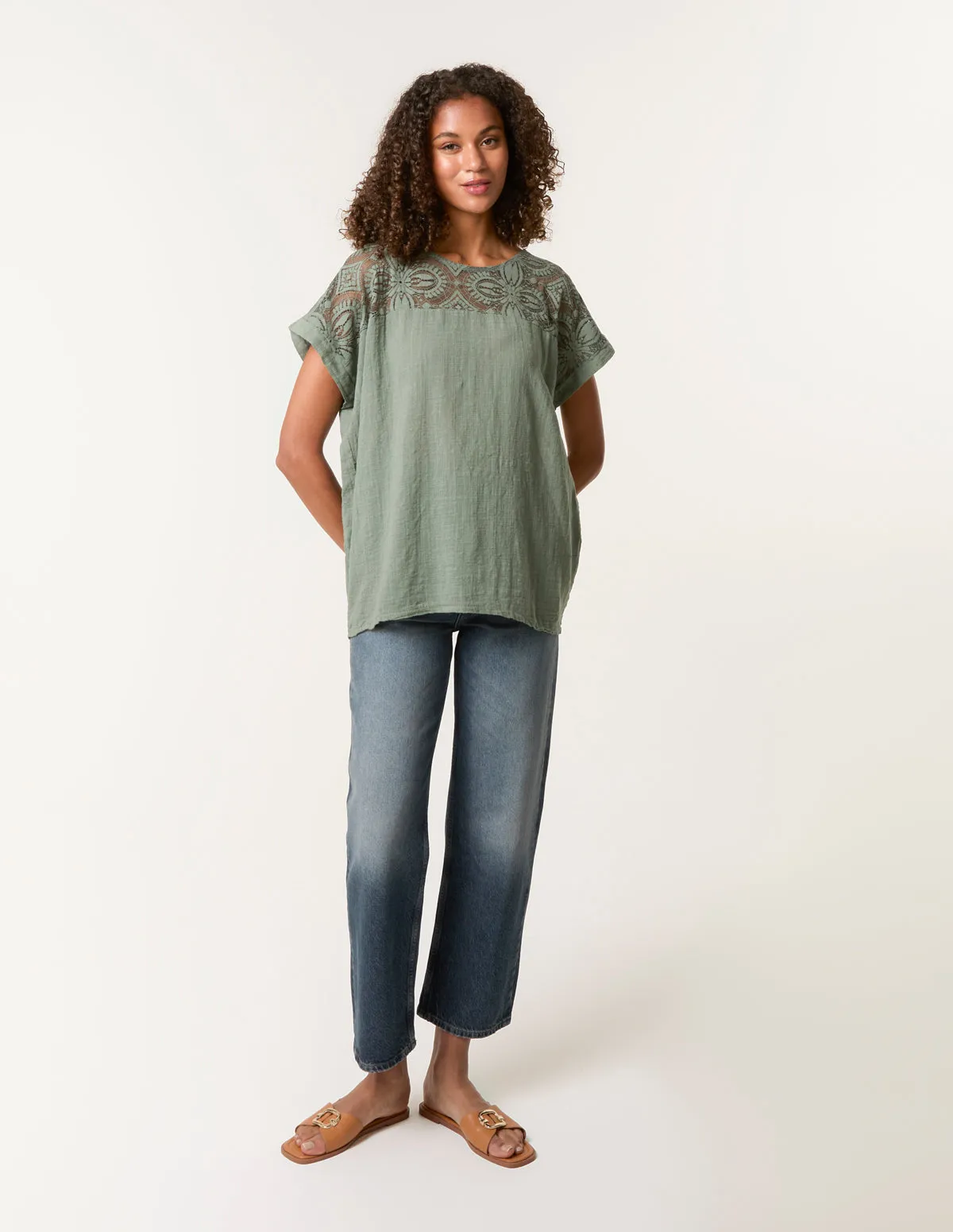 Lace Pattern Cotton Top sold by Blue Vanilla product image thumbnail 3