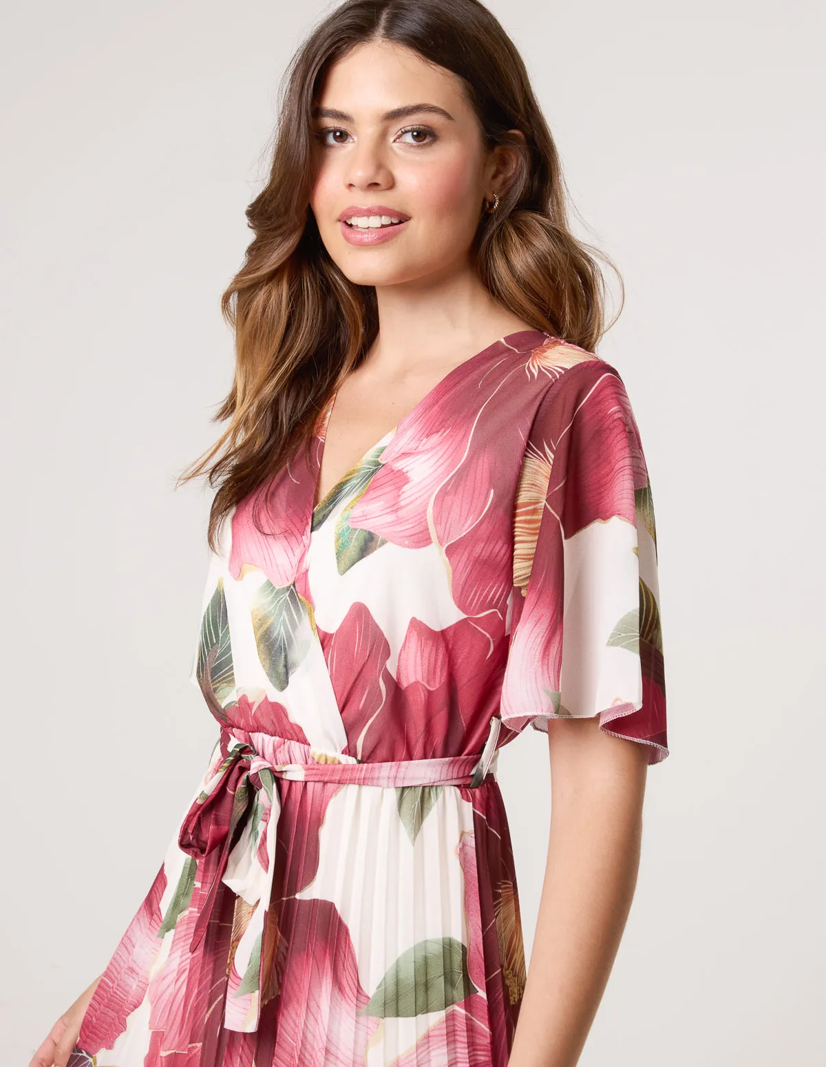 Large Floral Wrap Midi Dress sold by Blue Vanilla product image thumbnail 2