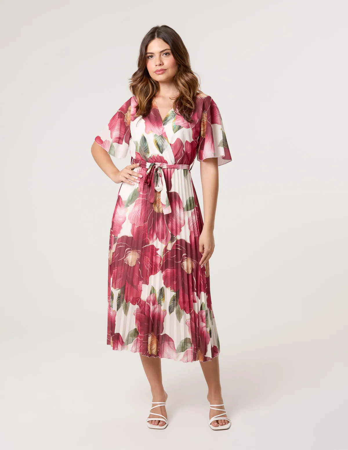 Large Floral Wrap Midi Dress sold by Blue Vanilla