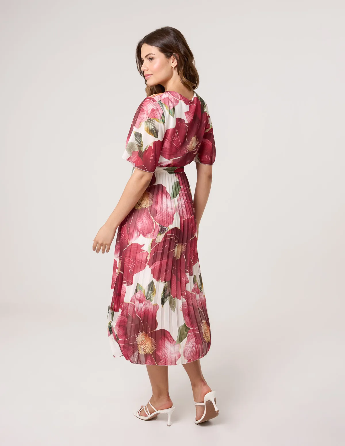 Large Floral Wrap Midi Dress sold by Blue Vanilla product image thumbnail 4