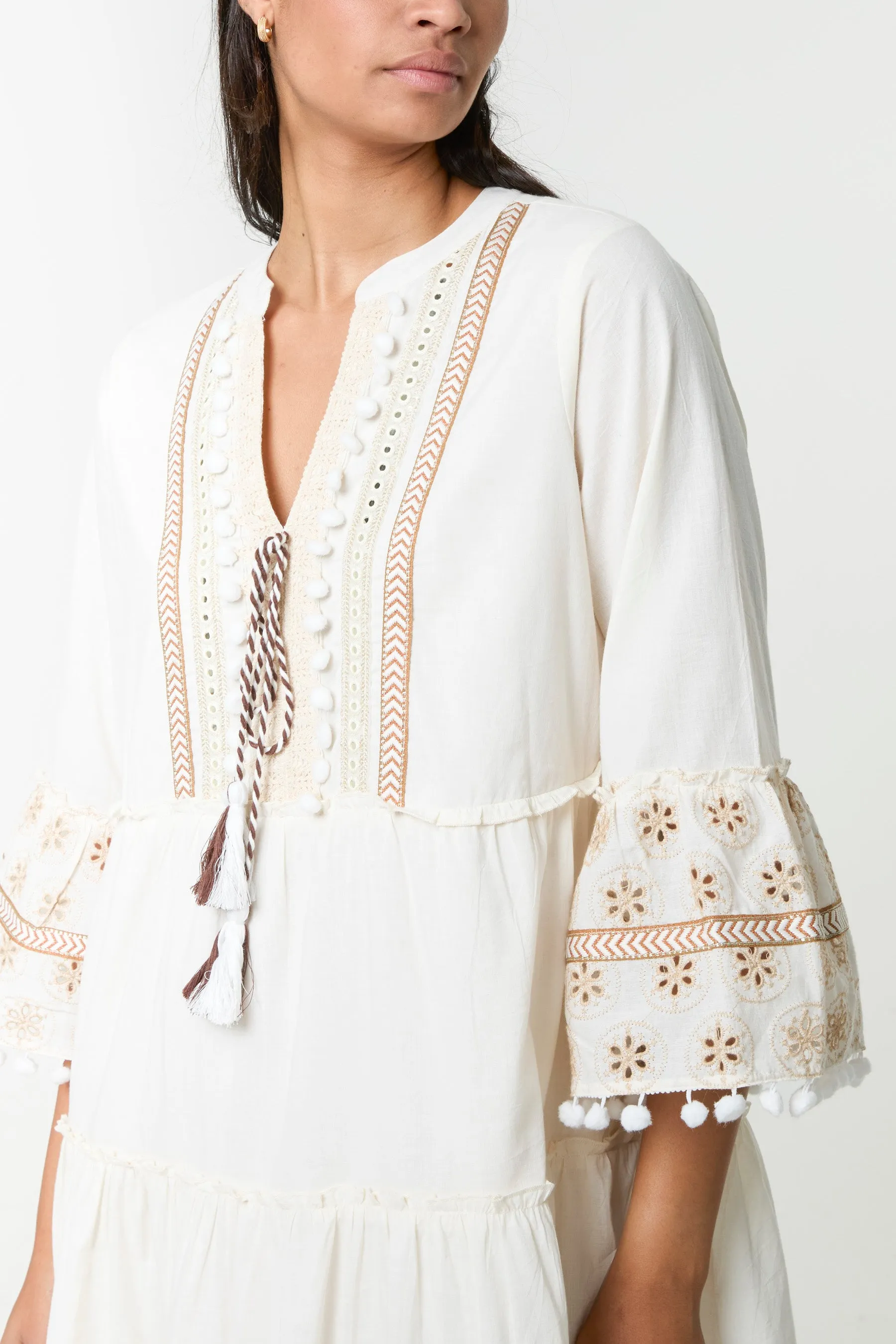 Embellished Tie Front Cotton Dress sold by Blue Vanilla product image thumbnail 2