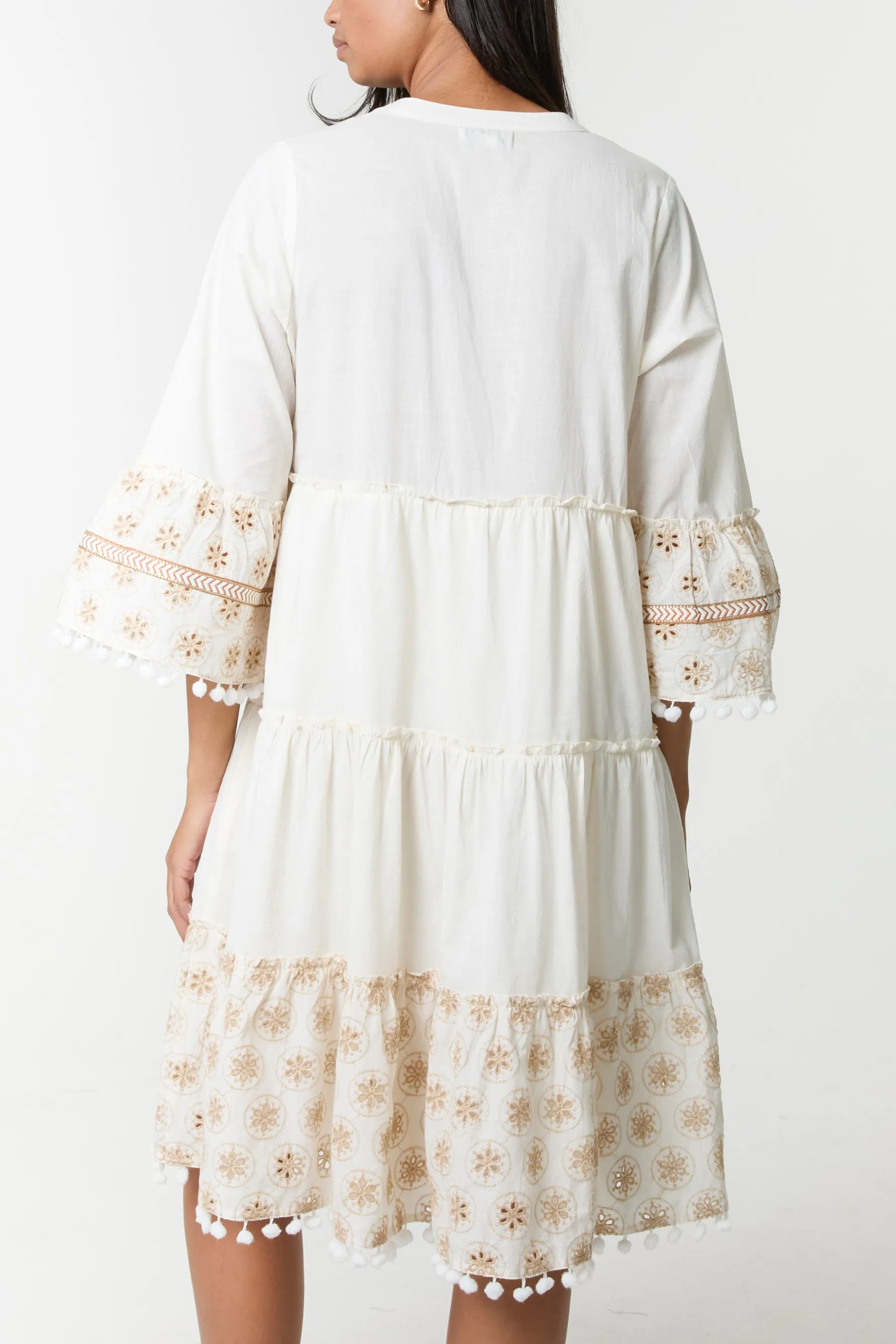 Embellished Tie Front Cotton Dress sold by Blue Vanilla product image thumbnail 4