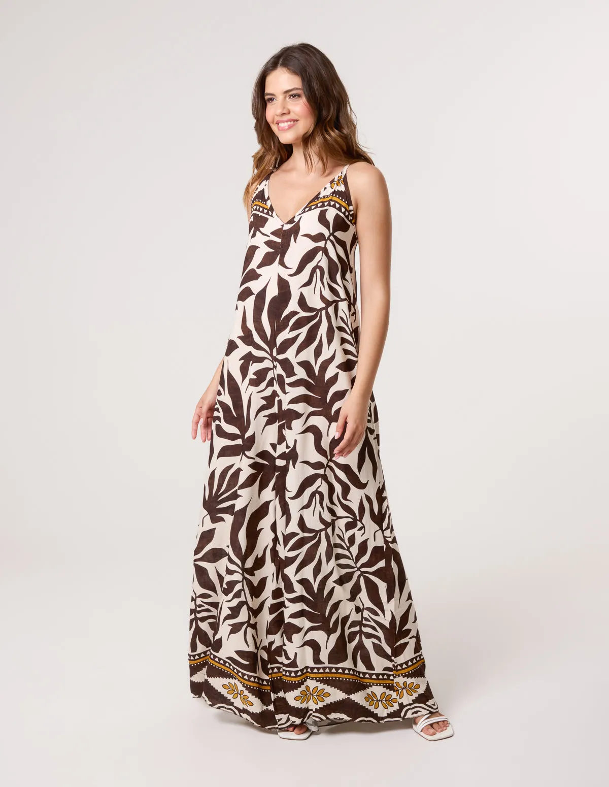 Printed V Neck Strappy Jumpsuit sold by Blue Vanilla product image thumbnail 3