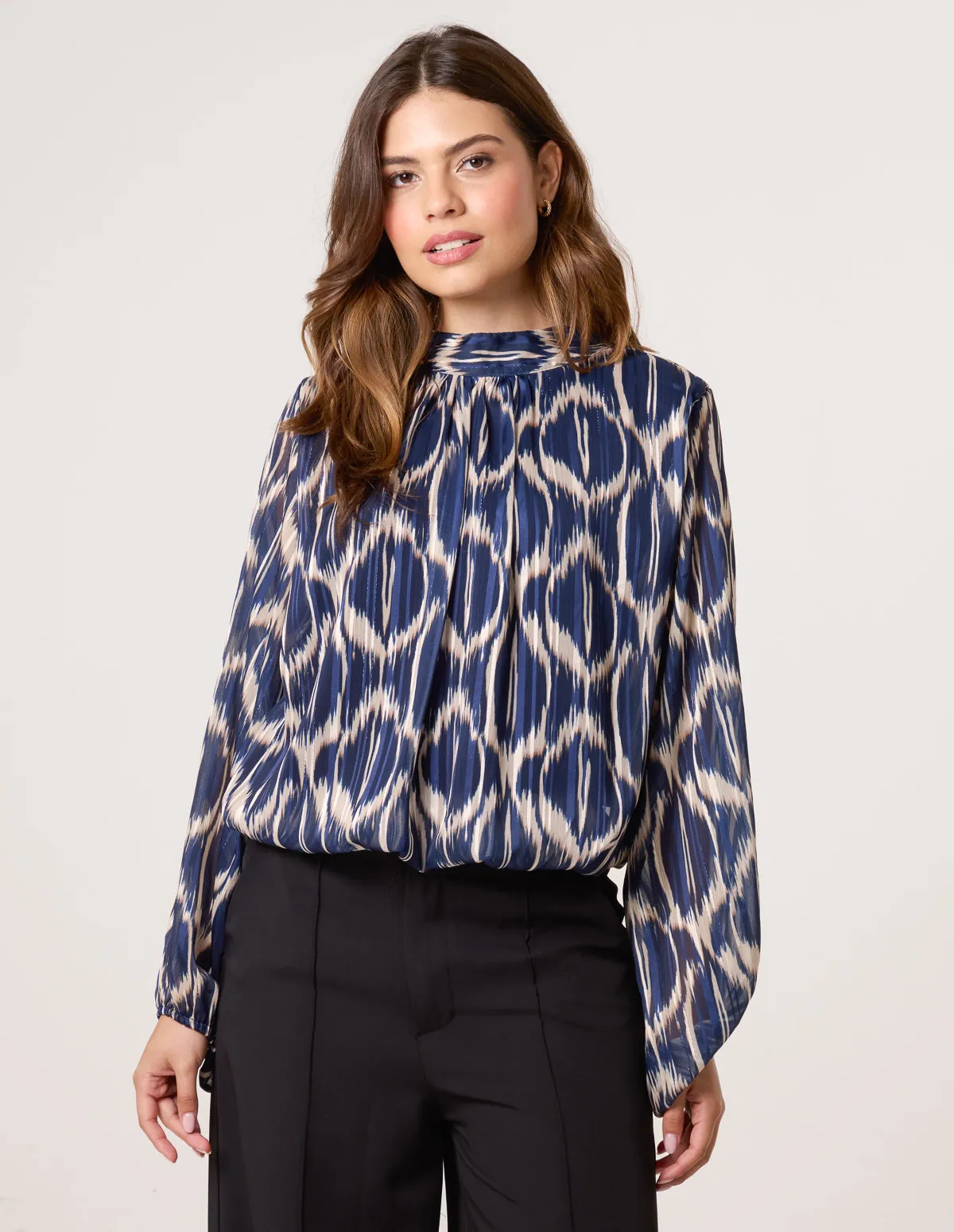 Octagon Metallic Blouse sold by Blue Vanilla