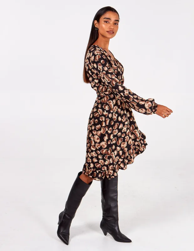 JUNO - Ombre Petal Frill Edge Wrap Dress sold by Blue Vanilla