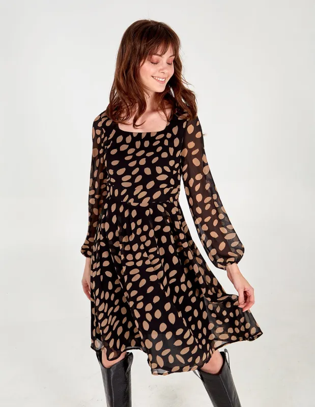 Long Sleeve Square Neck Midi Dress sold by Blue Vanilla