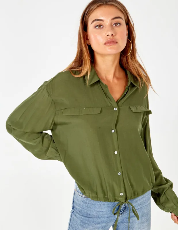 Long Sleeve Button Through Collar Shirt made by Blue Vanilla