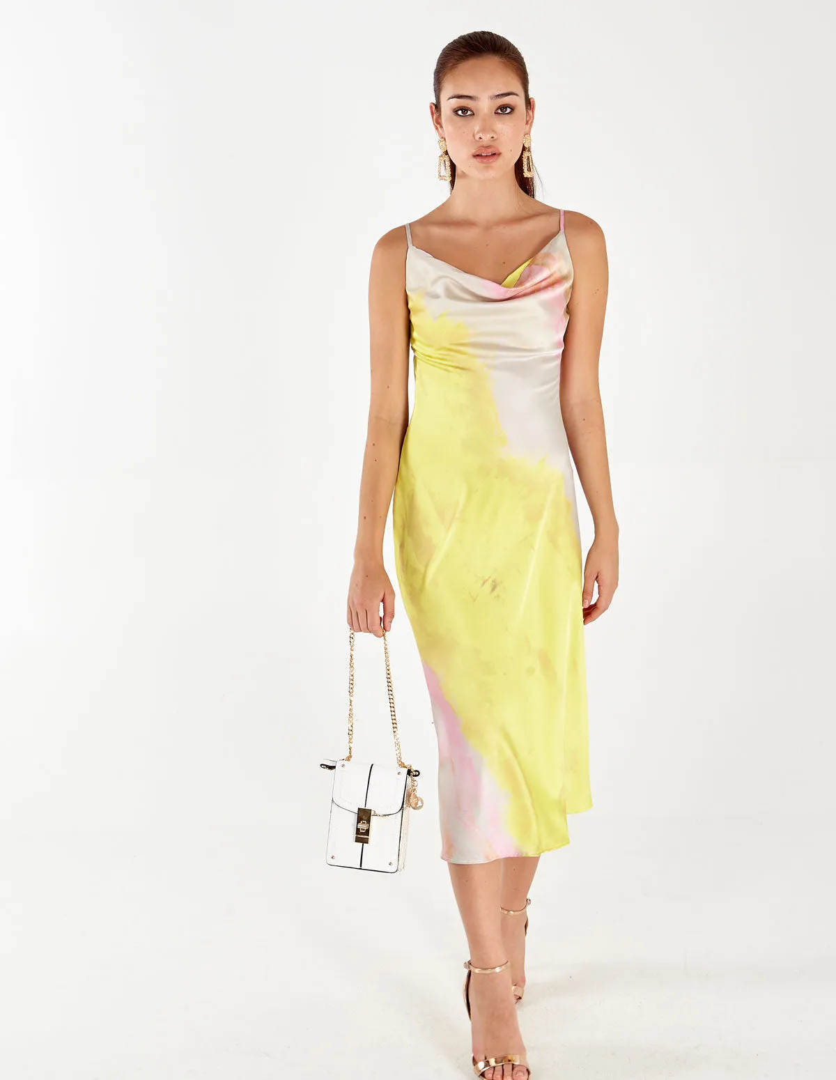 Satin Cowl Neck Midi Dress sold by Blue Vanilla product image thumbnail 4