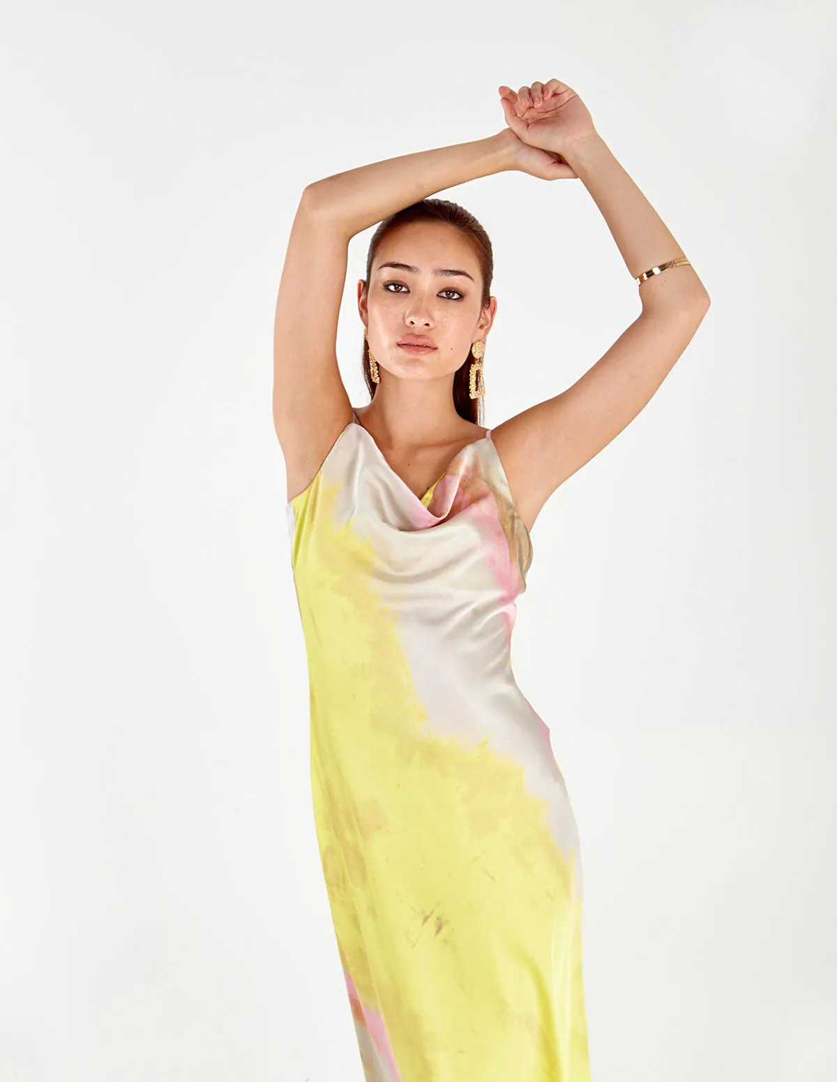 Satin Cowl Neck Midi Dress sold by Blue Vanilla product image thumbnail 3