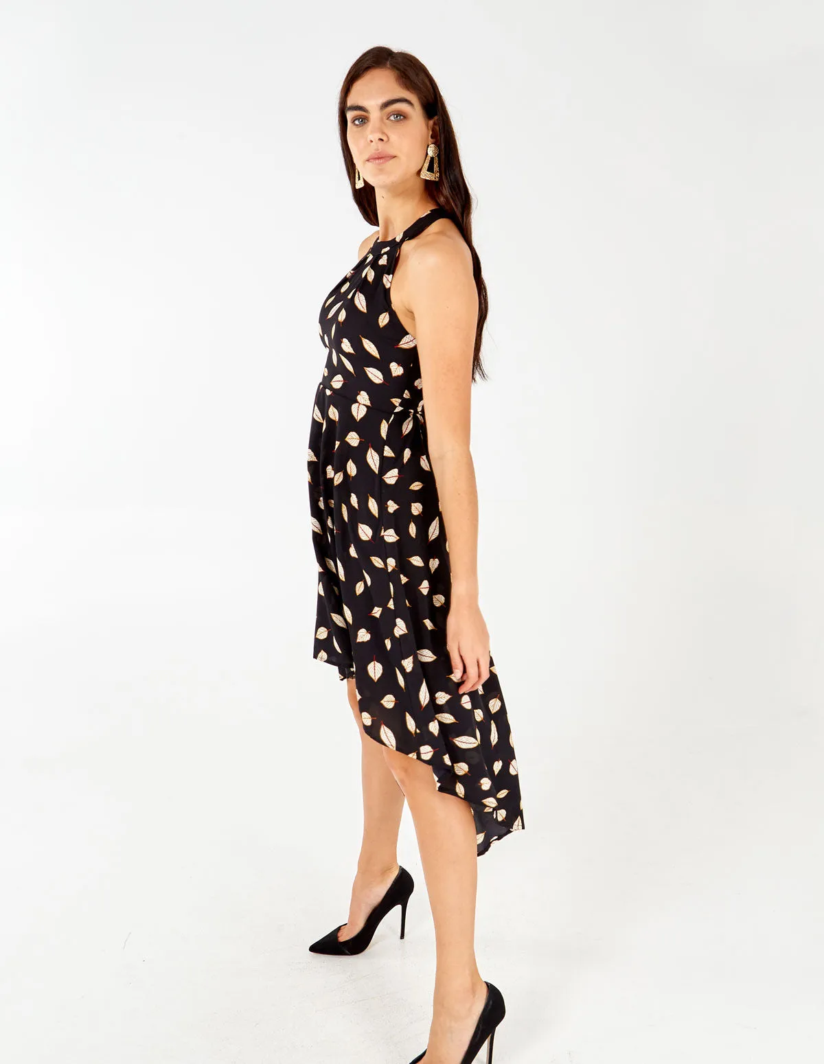 High Neck Hi Low Black Dress sold by Blue Vanilla product image thumbnail 2