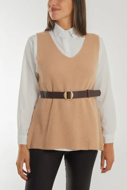 Ribbed Knit Vest Blouse sold by Blue Vanilla