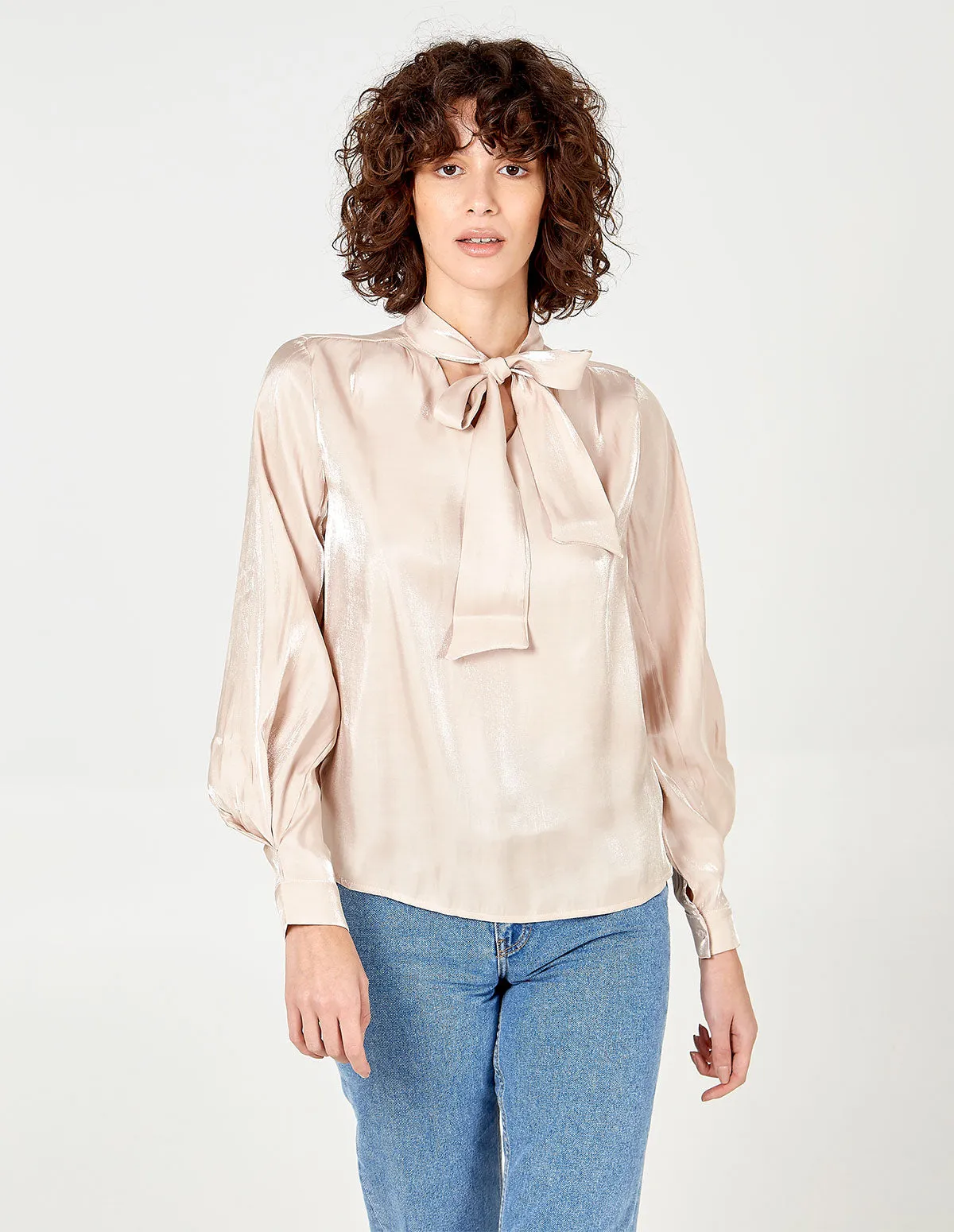 Tie Neck Balloon Sleeve Blouse sold by Blue Vanilla product image thumbnail 3