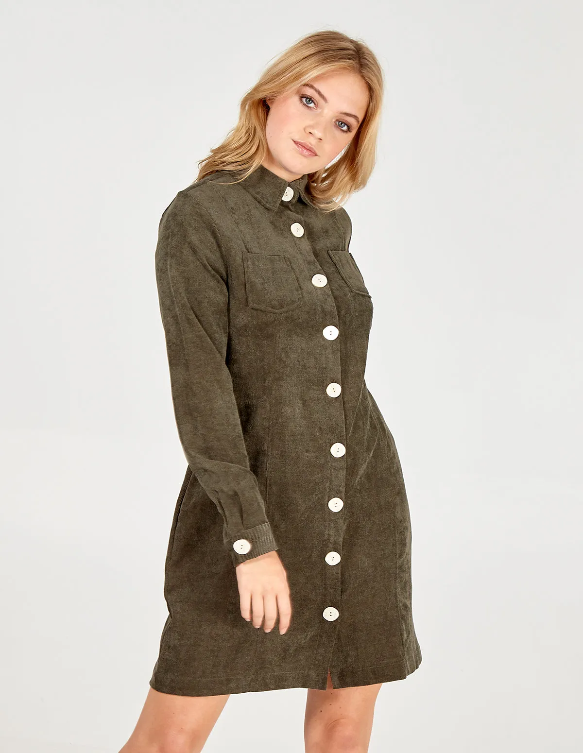 Button Through Cord Shirt Dress sold by Blue Vanilla product image thumbnail 2