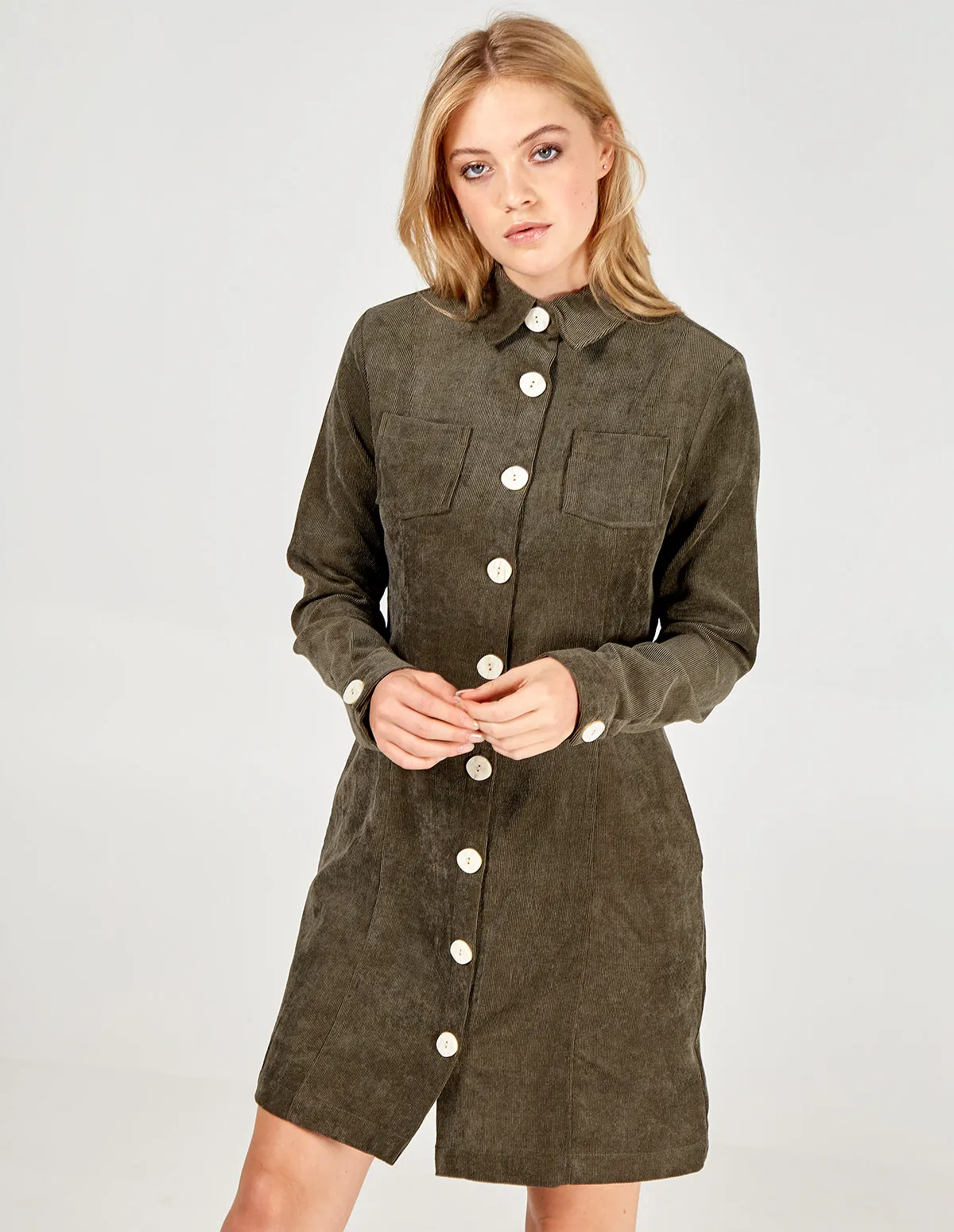 Button Through Cord Shirt Dress sold by Blue Vanilla
