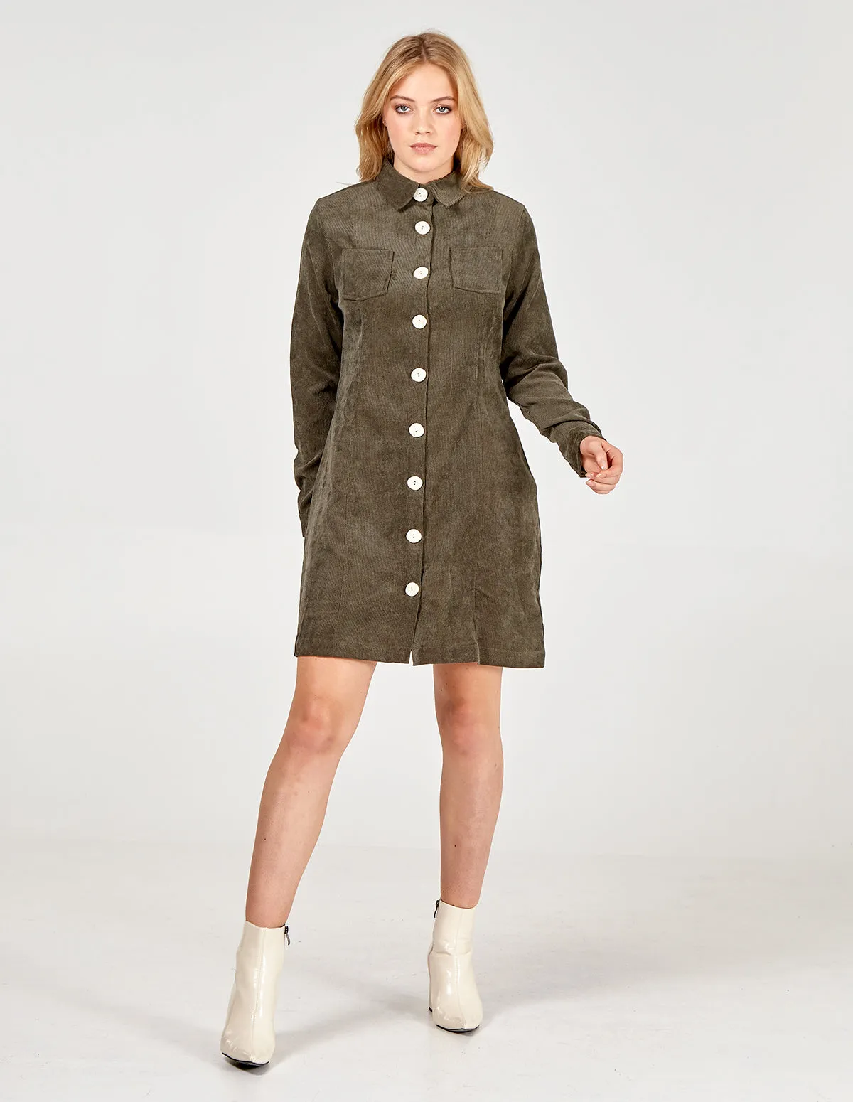 Button Through Cord Shirt Dress sold by Blue Vanilla product image thumbnail 4