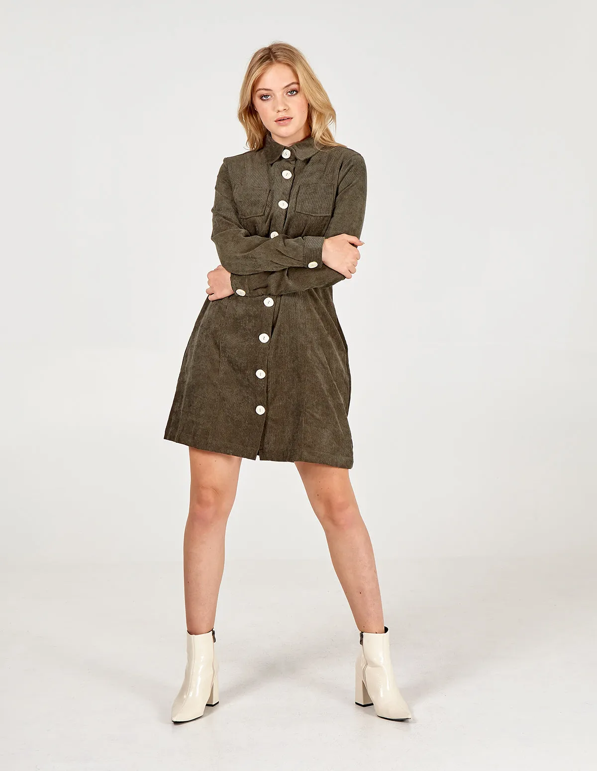 Button Through Cord Shirt Dress sold by Blue Vanilla product image thumbnail 3