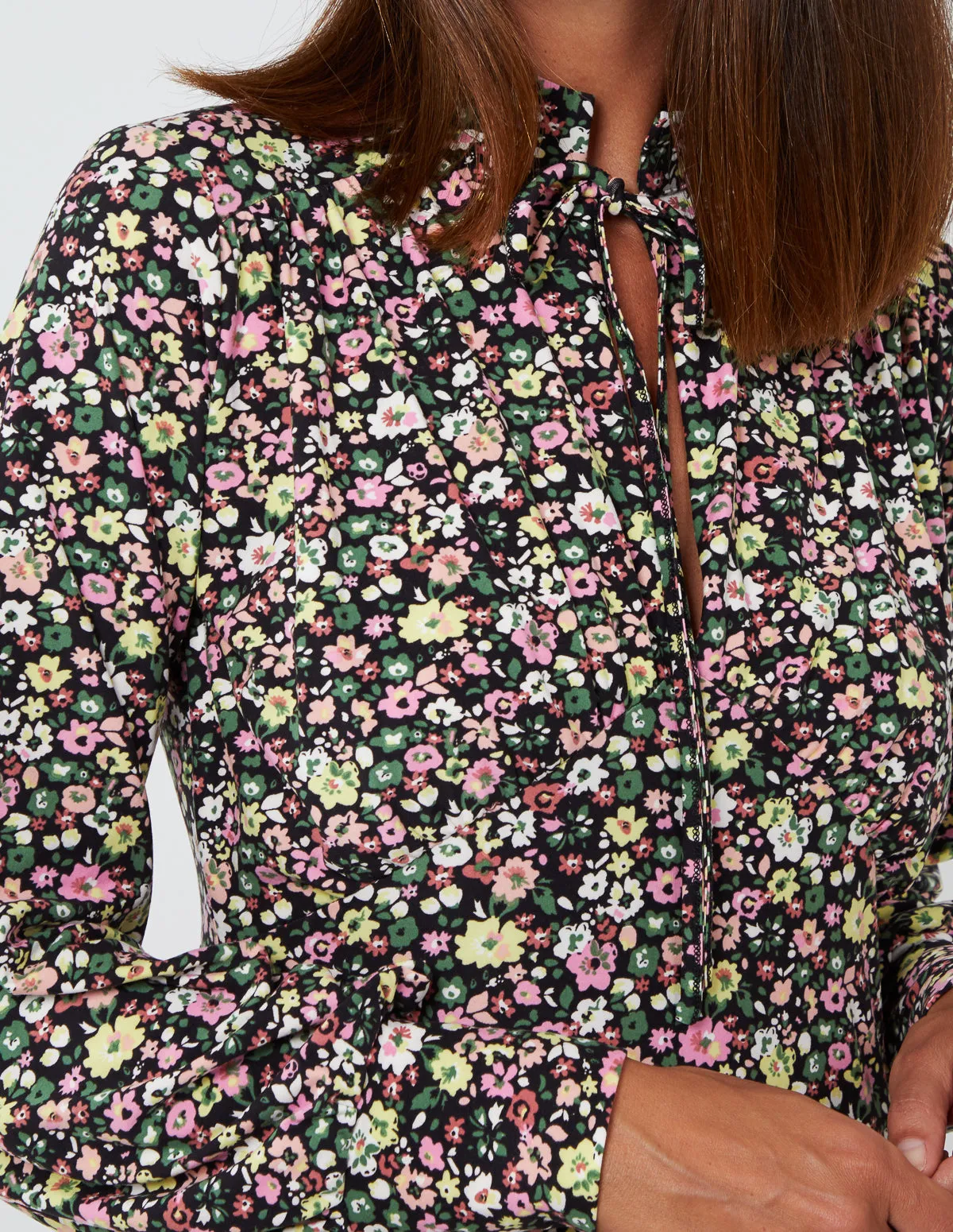 High Neck Balloon Sleeve Midi Dress sold by Blue Vanilla product image thumbnail 4