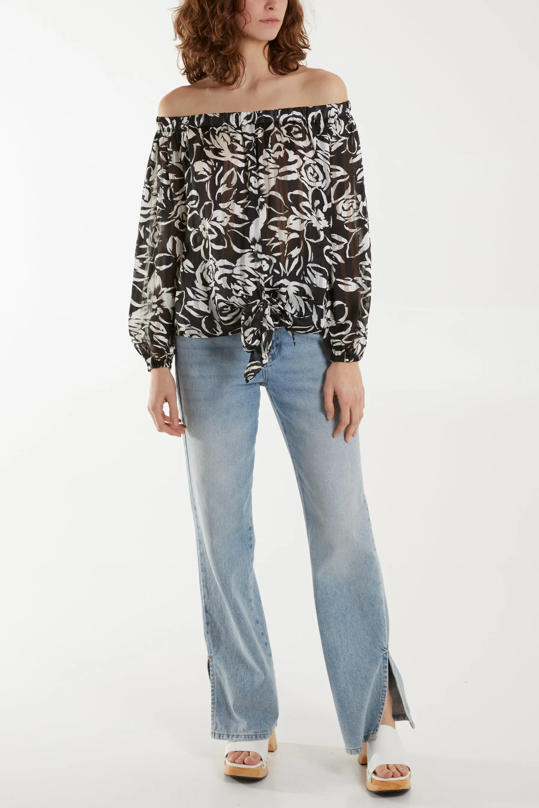 Tie Front Bardot Top sold by Blue Vanilla product image thumbnail 4