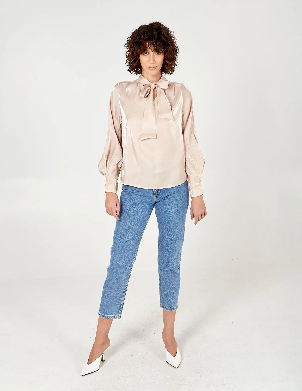 Tie Neck Balloon Sleeve Blouse sold by Blue Vanilla product image thumbnail 2