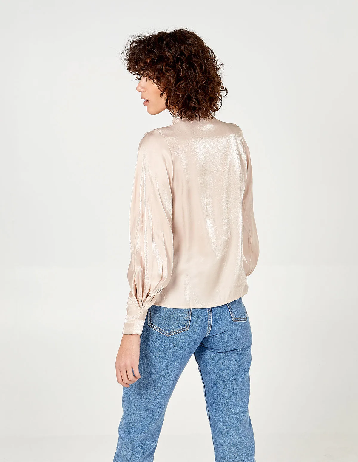 Tie Neck Balloon Sleeve Blouse sold by Blue Vanilla product image thumbnail 5