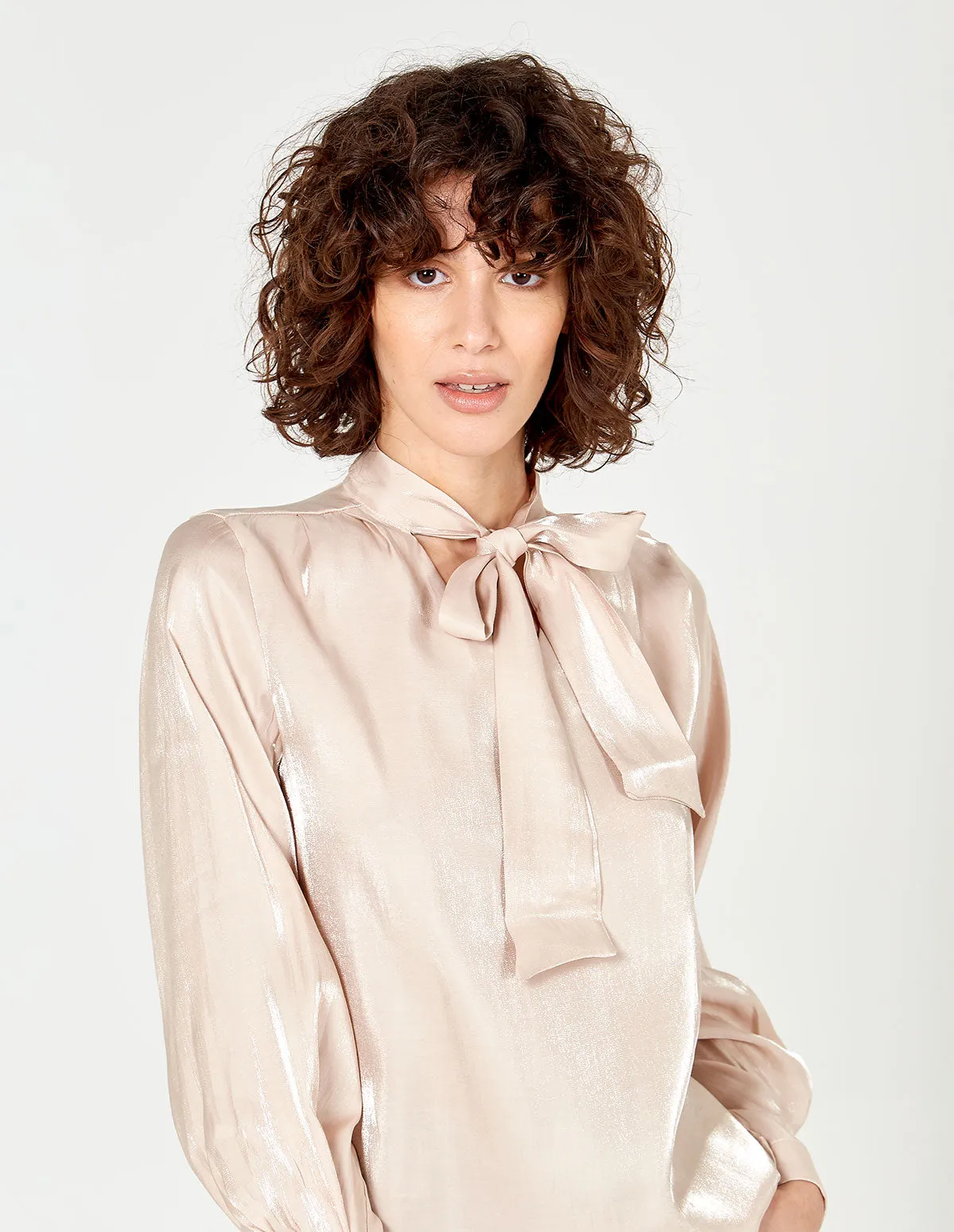 Tie Neck Balloon Sleeve Blouse sold by Blue Vanilla product image thumbnail 4