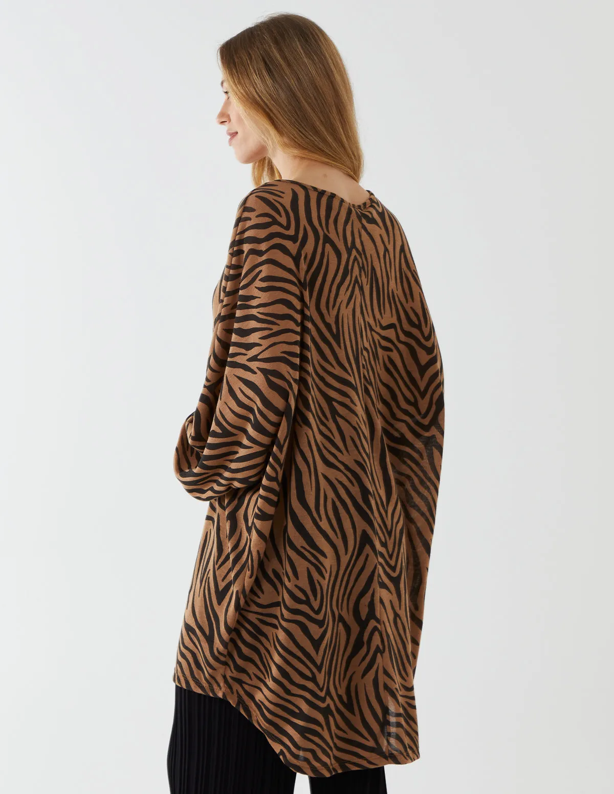 Zebra Print High-Low Top sold by Blue Vanilla product image thumbnail 4