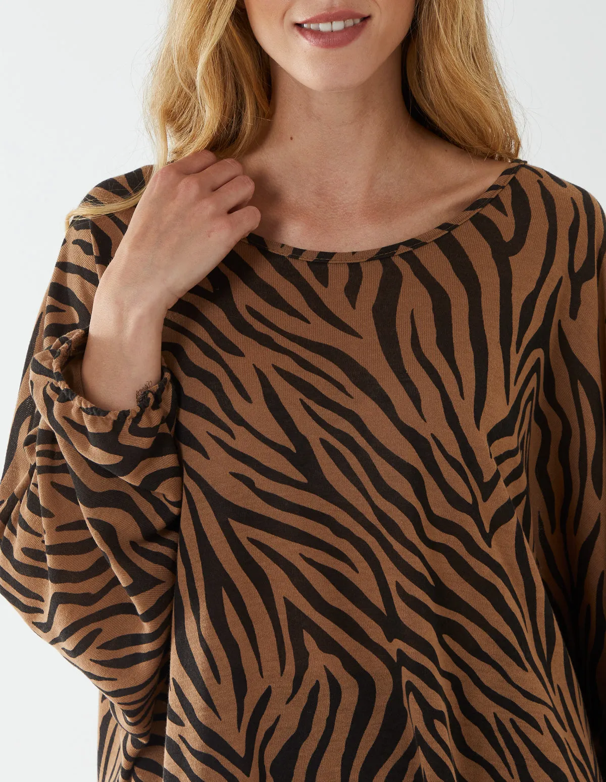 Zebra Print High-Low Top sold by Blue Vanilla product image thumbnail 3