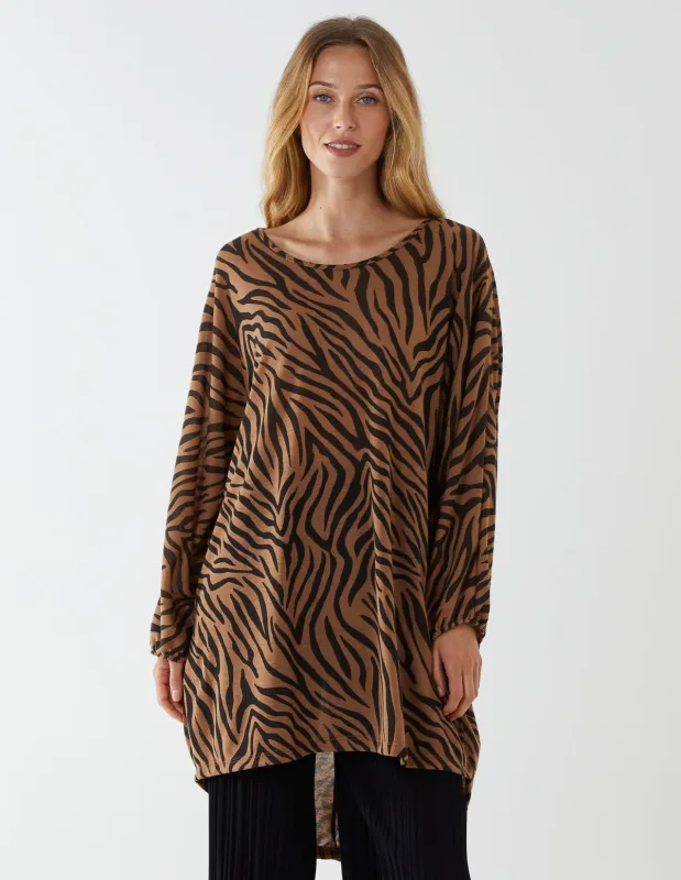Zebra Print High-Low Top sold by Blue Vanilla
