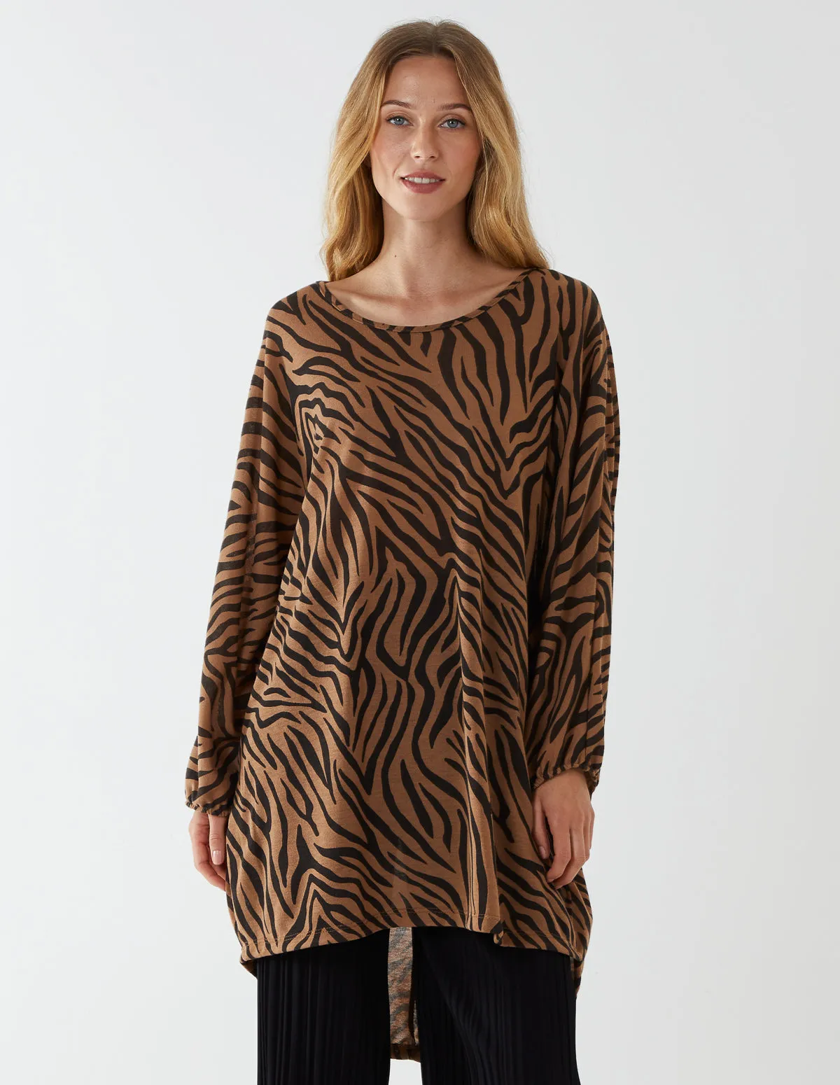 Zebra Print High-Low Top sold by Blue Vanilla
